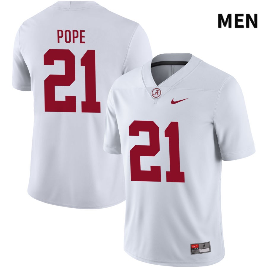 Alabama Crimson Tide Men's Jake Pope #21 NIL White 2022 NCAA Authentic Stitched College Football Jersey WH16D40IO